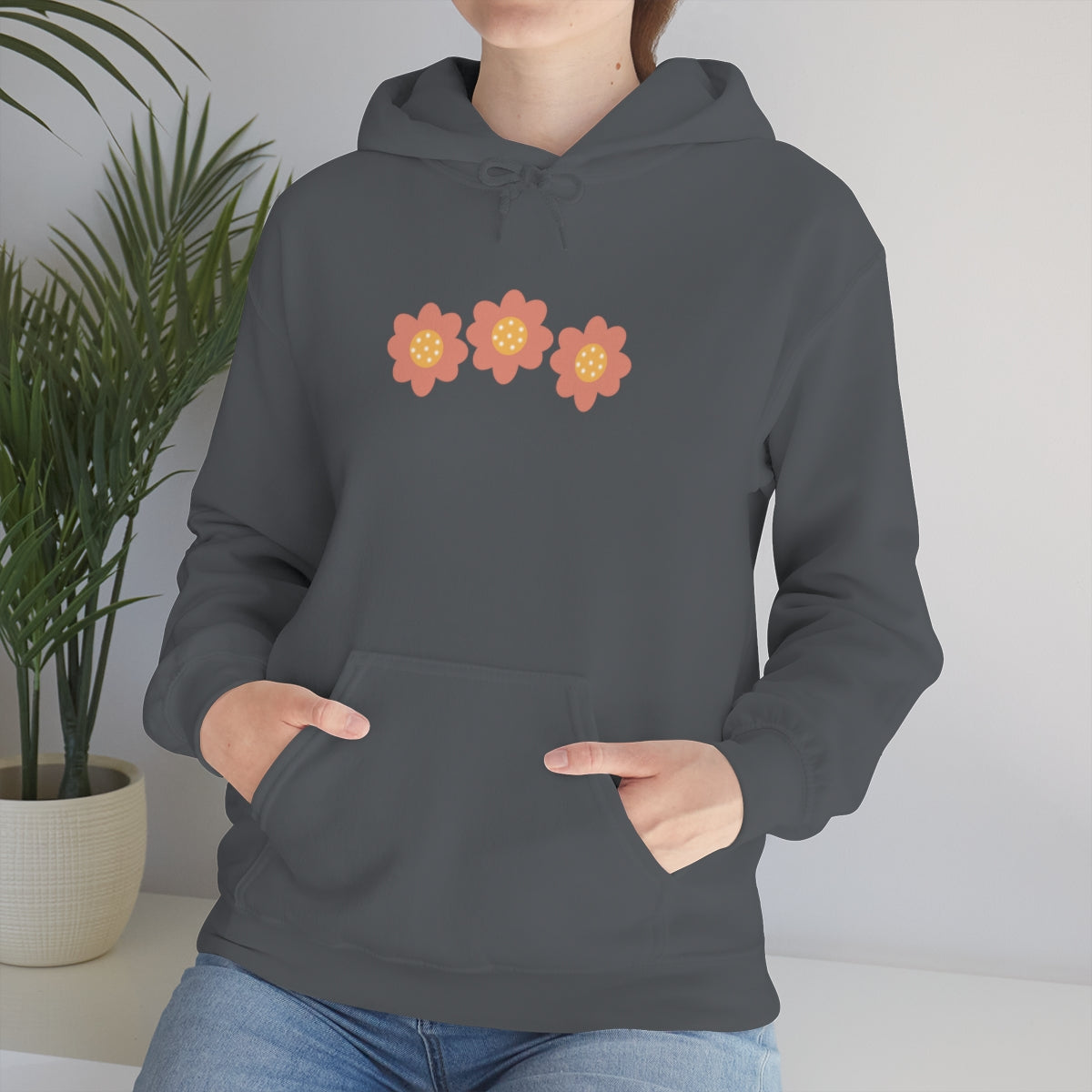 Hand drawn flower Hooded Sweatshirt