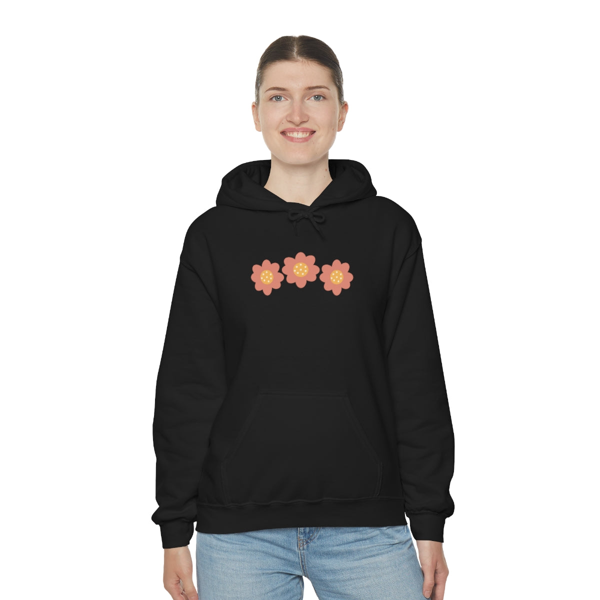 Hand drawn flower Hooded Sweatshirt