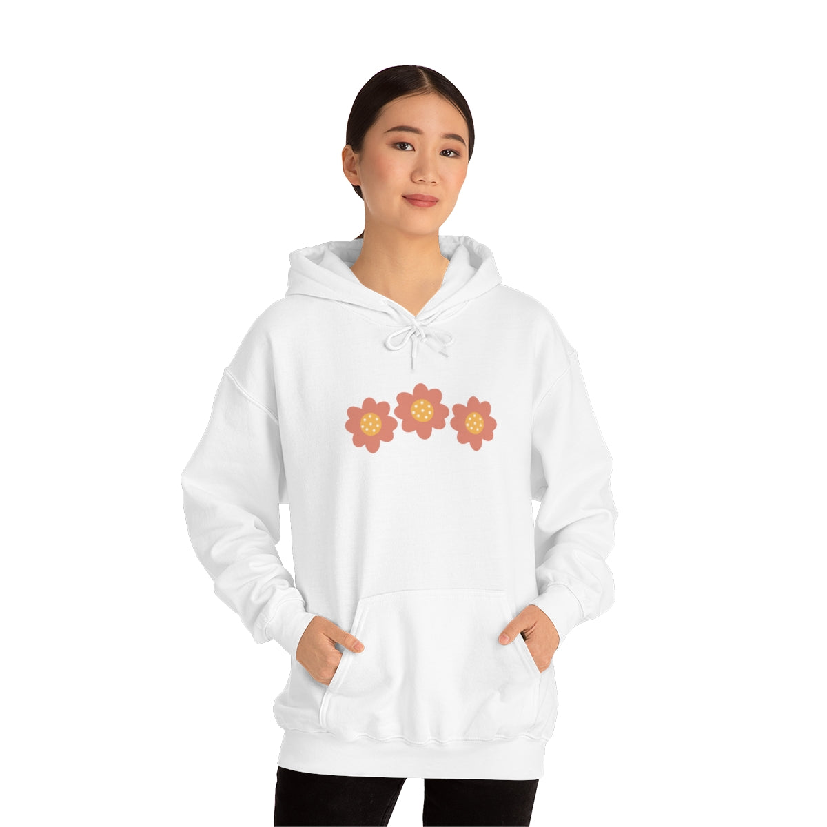 Hand drawn flower Hooded Sweatshirt