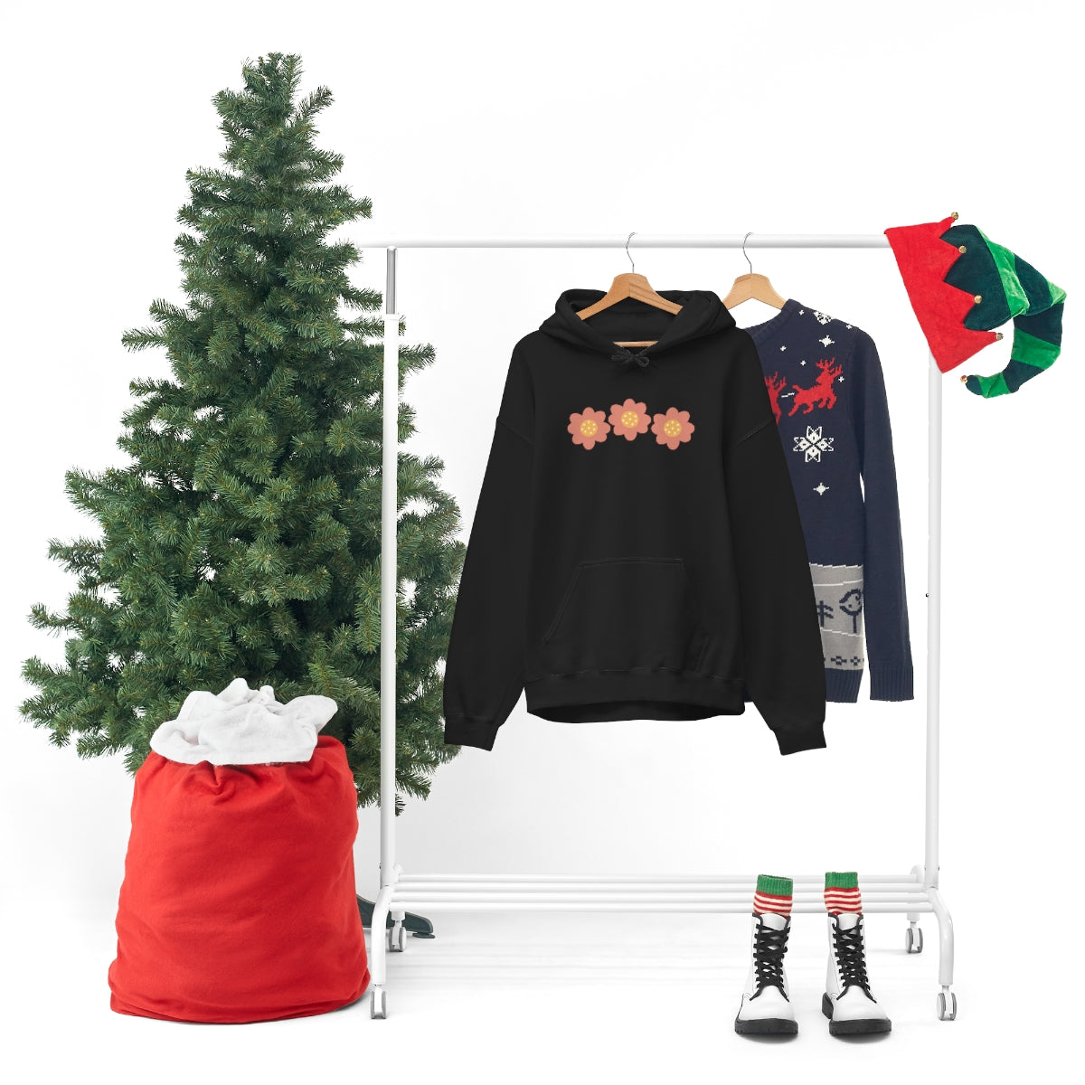 Hand drawn flower Hooded Sweatshirt