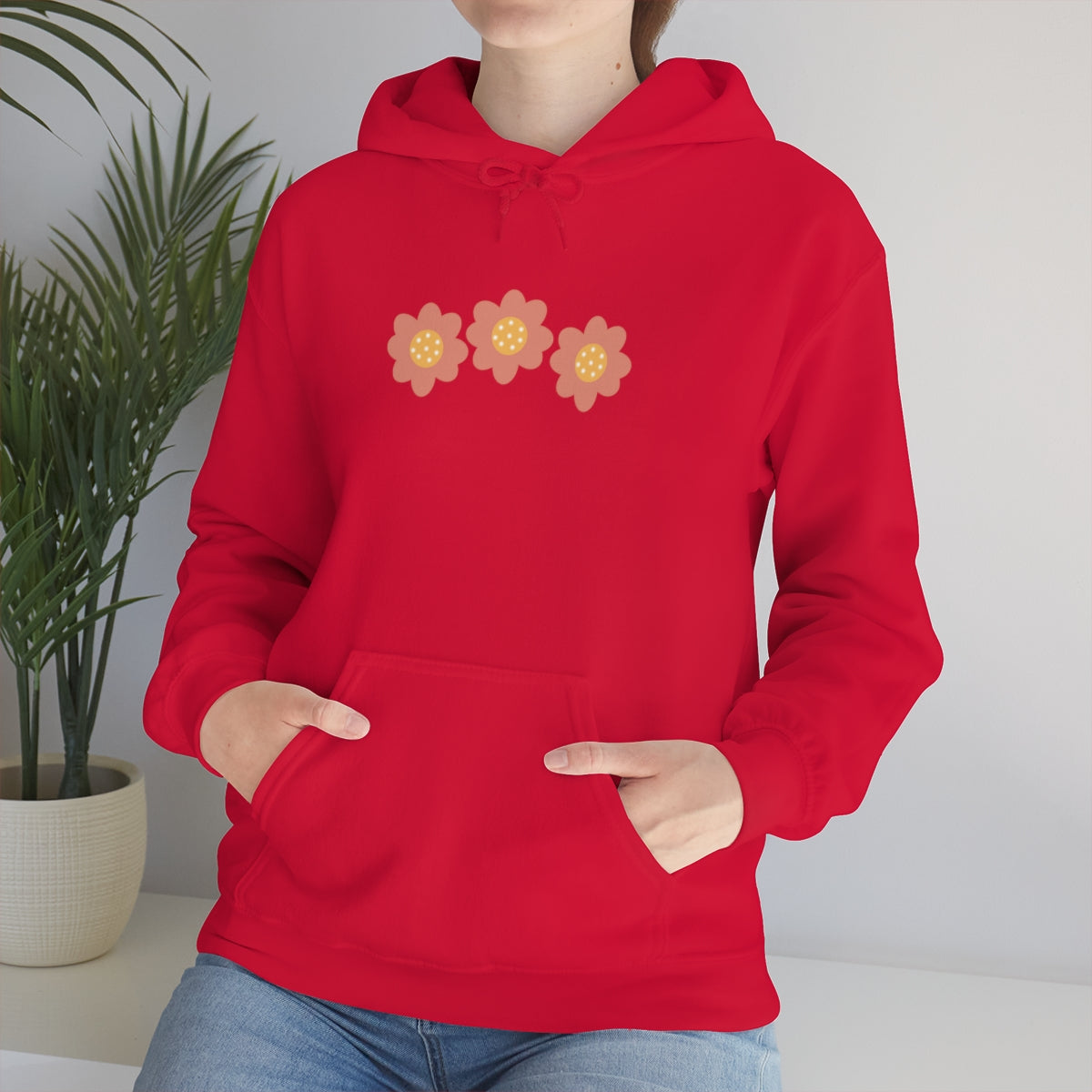 Hand drawn flower Hooded Sweatshirt