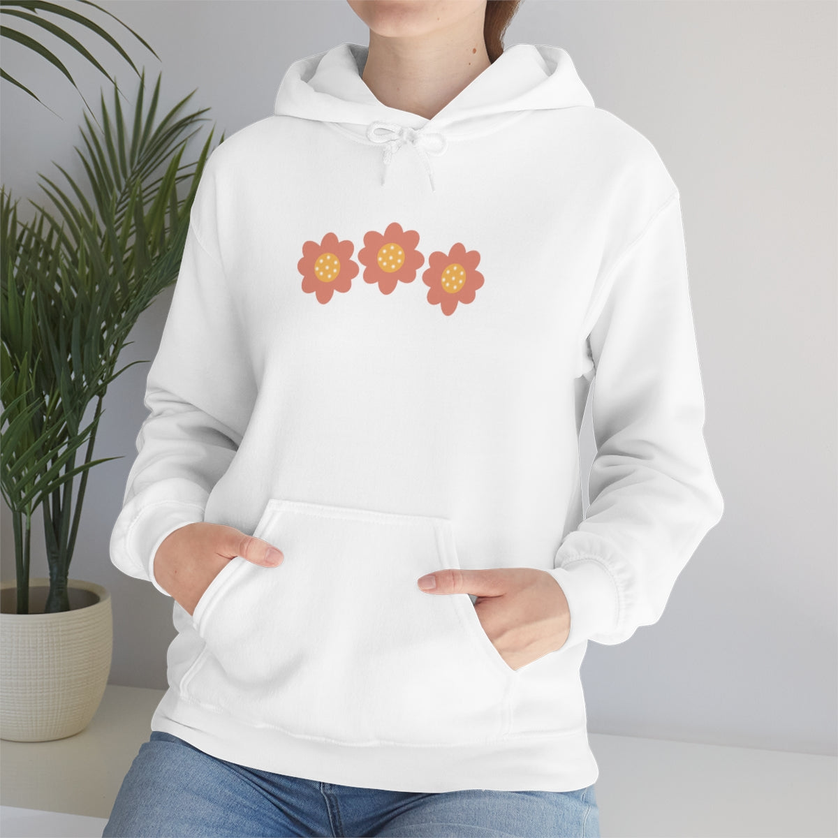 Hand drawn flower Hooded Sweatshirt