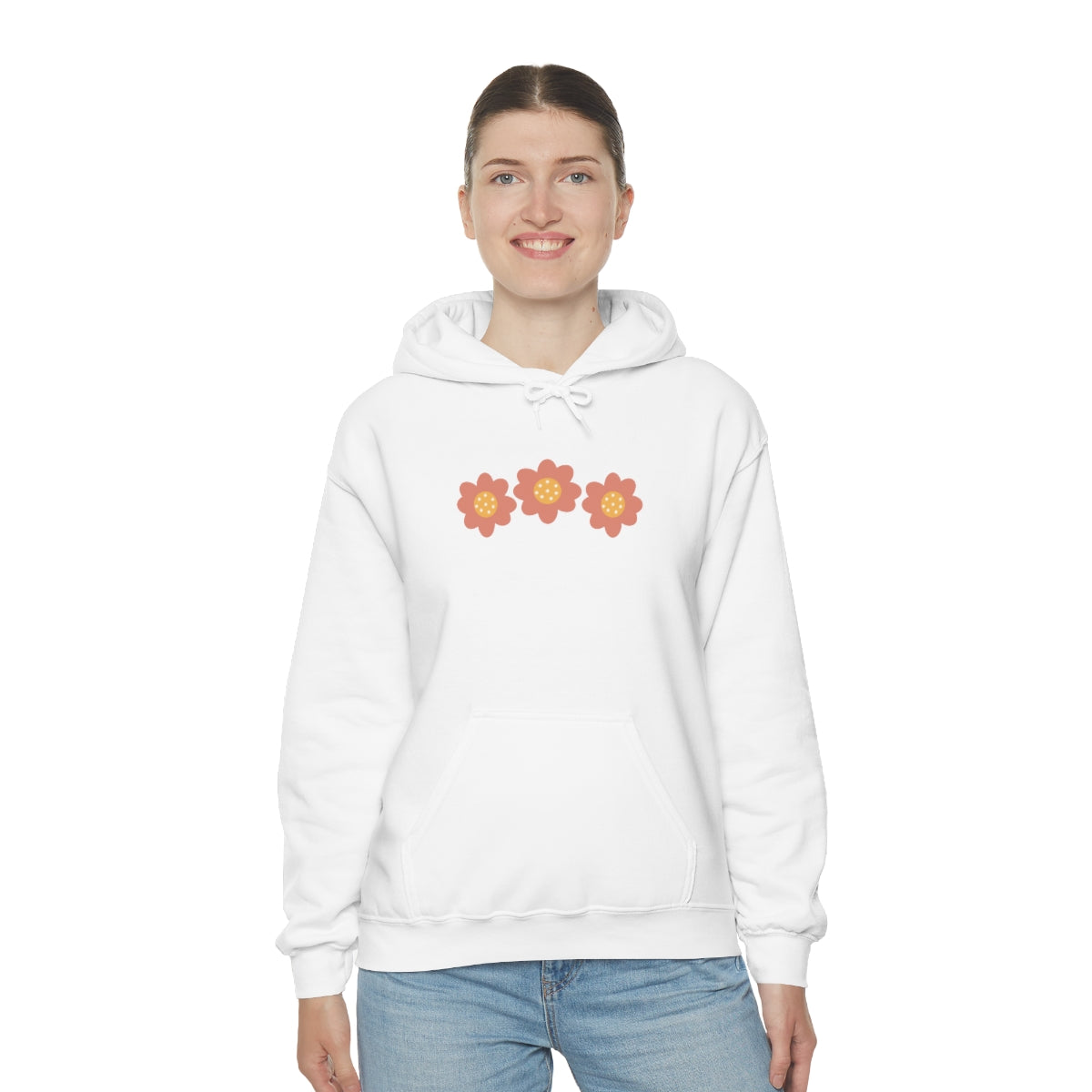 Hand drawn flower Hooded Sweatshirt