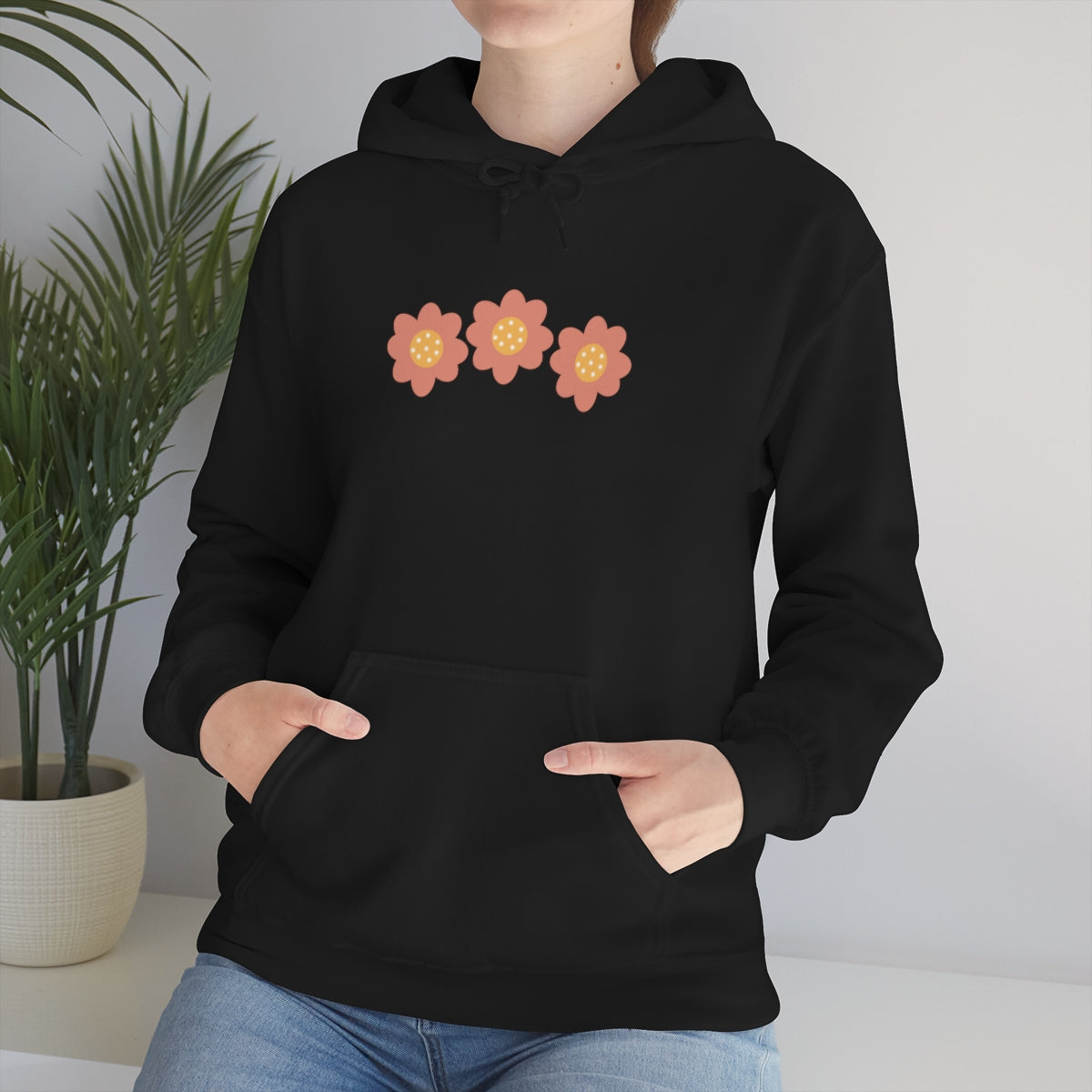 Hand drawn flower Hooded Sweatshirt