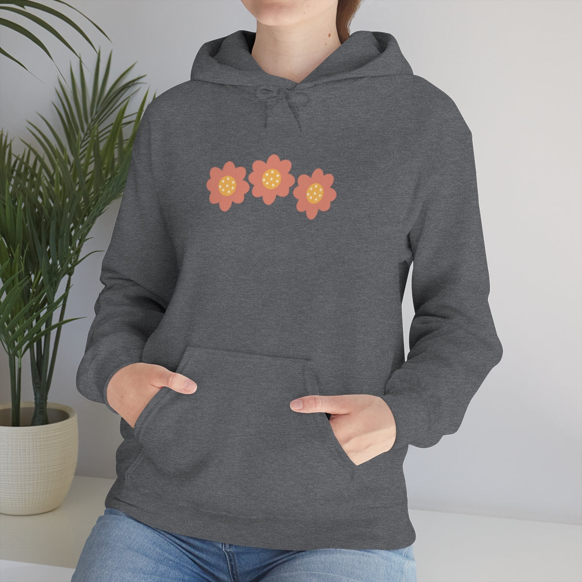 Hand drawn flower Hooded Sweatshirt